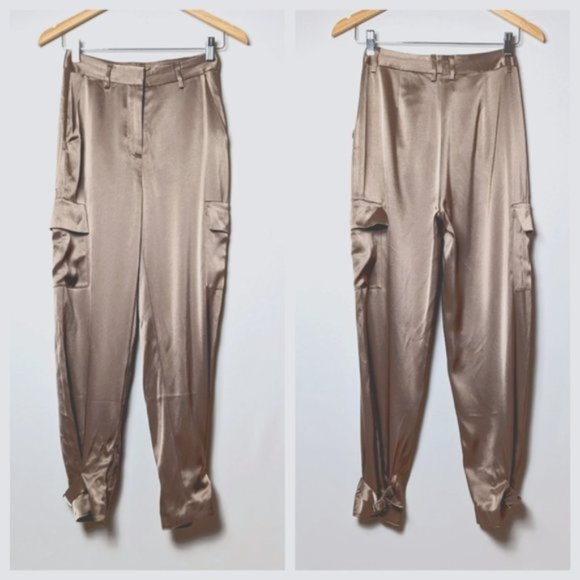 BABATON Refined Satin Cargo Pant Grey Deep Taupe Trouser Pants 0 ARITZIA - Picture 12 of 16